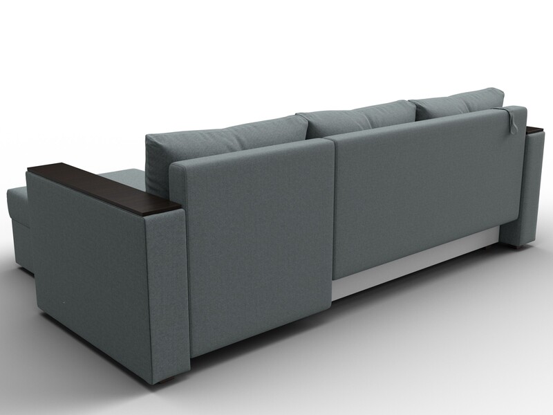 Диван угловой Атланта без стола универсальный угол, Рогожка, Амур 07 серый