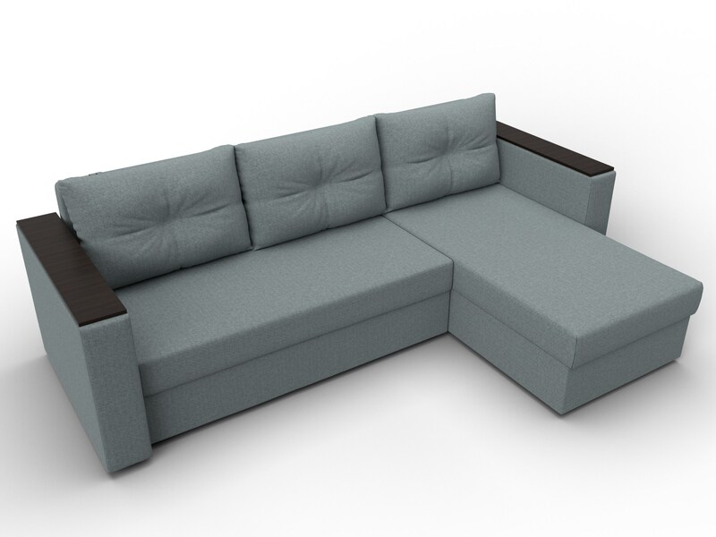 Диван угловой Атланта без стола универсальный угол, Рогожка, Амур 07 серый