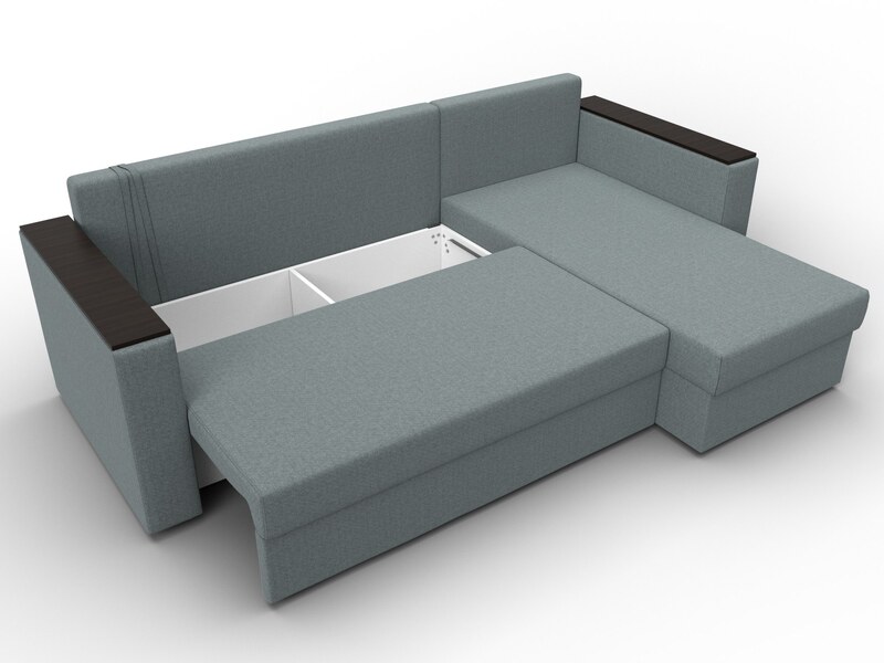 Диван угловой Атланта без стола универсальный угол, Рогожка, Амур 07 серый