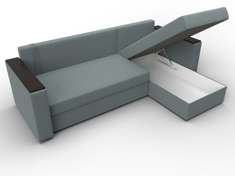 Диван угловой Атланта без стола универсальный угол, Рогожка, Амур 07 серый