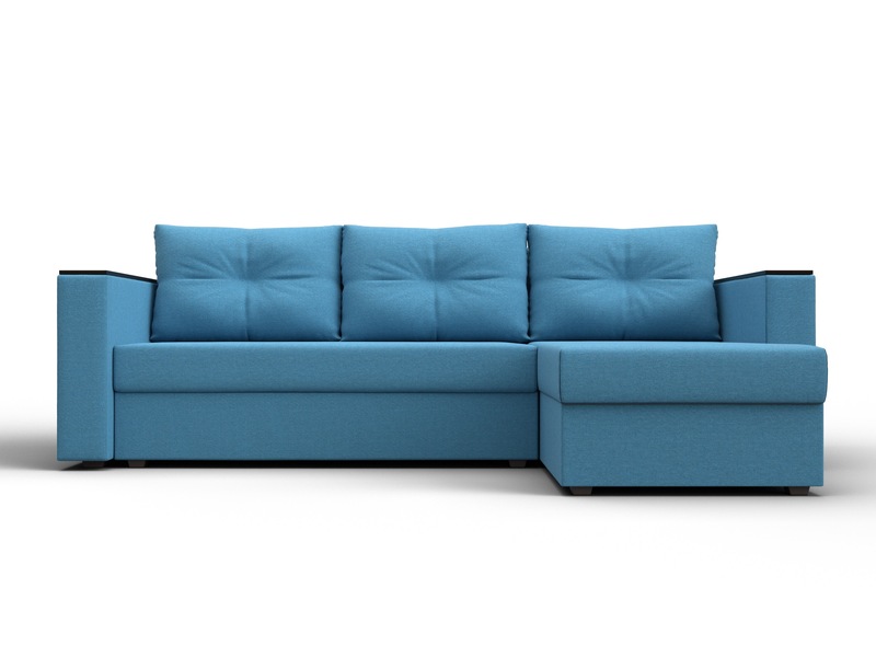 Диван угловой Атланта без стола универсальный угол, Рогожка, Амур 10 голубой