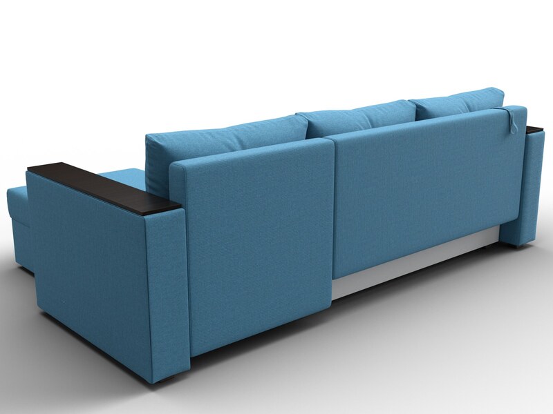 Диван угловой Атланта без стола универсальный угол, Рогожка, Амур 10 голубой