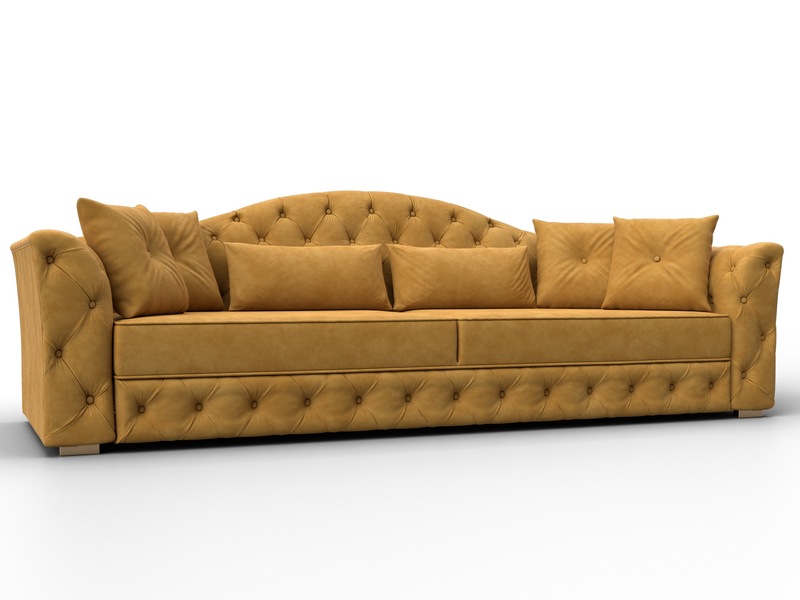 Диван прямой Артис, Велюр, BRUT 10 желтый