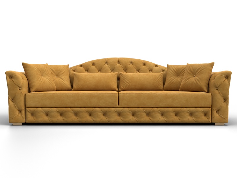 Диван прямой Артис, Велюр, BRUT 10 желтый