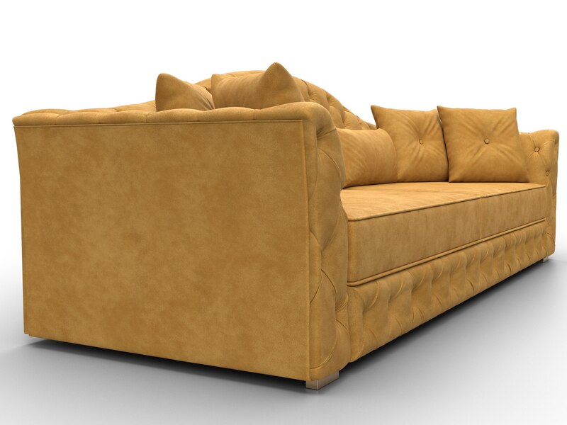 Диван прямой Артис, Велюр, BRUT 10 желтый