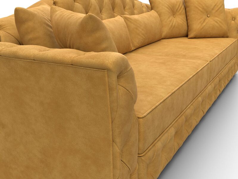 Диван прямой Артис, Велюр, BRUT 10 желтый