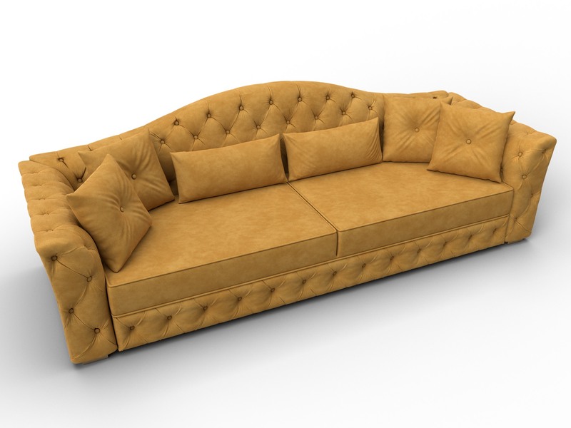 Диван прямой Артис, Велюр, BRUT 10 желтый