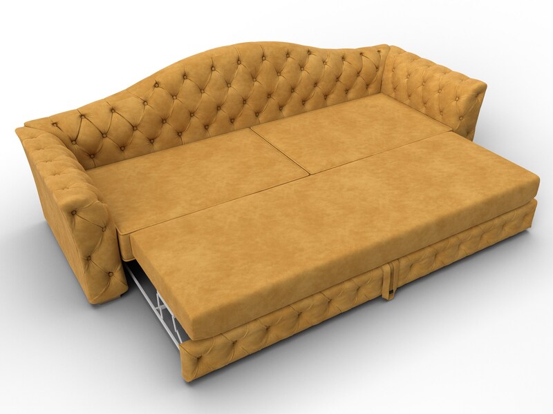 Диван прямой Артис, Велюр, BRUT 10 желтый