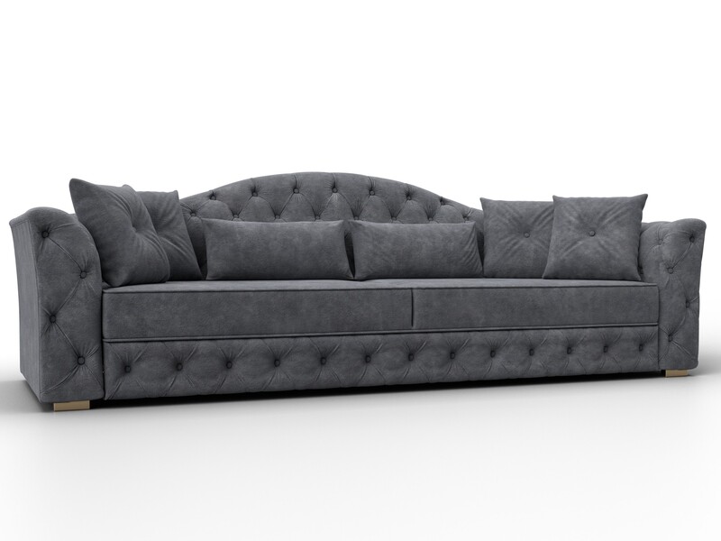 Диван прямой Артис, Велюр, BRUT 16 темно-серый