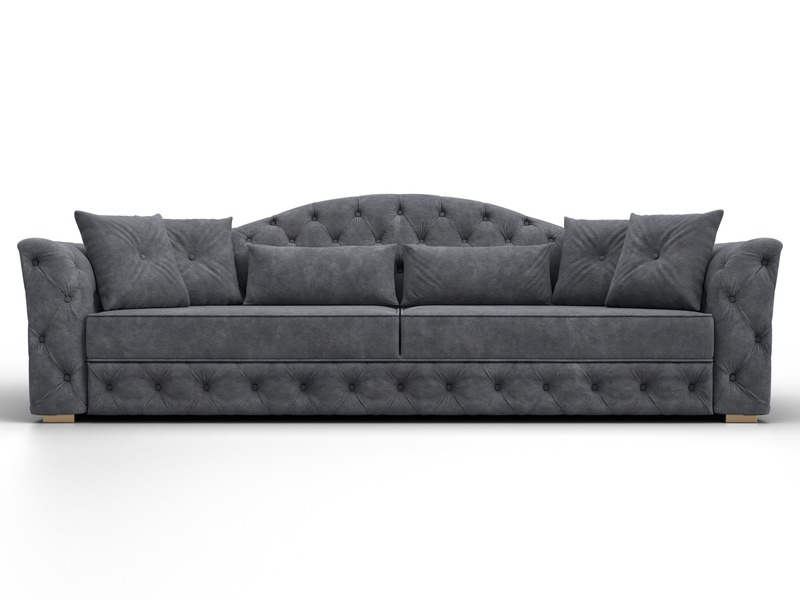 Диван прямой Артис, Велюр, BRUT 16 темно-серый