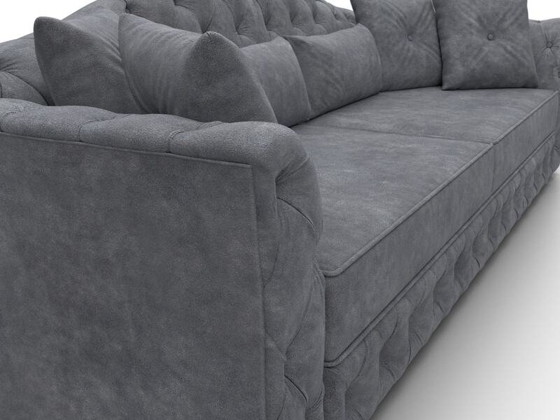 Диван прямой Артис, Велюр, BRUT 16 темно-серый