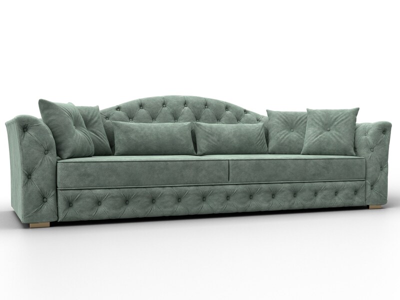 Диван прямой Артис, Велюр, BRUT 08 зеленый