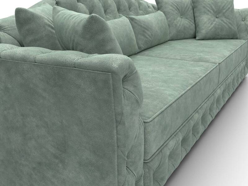 Диван прямой Артис, Велюр, BRUT 08 зеленый