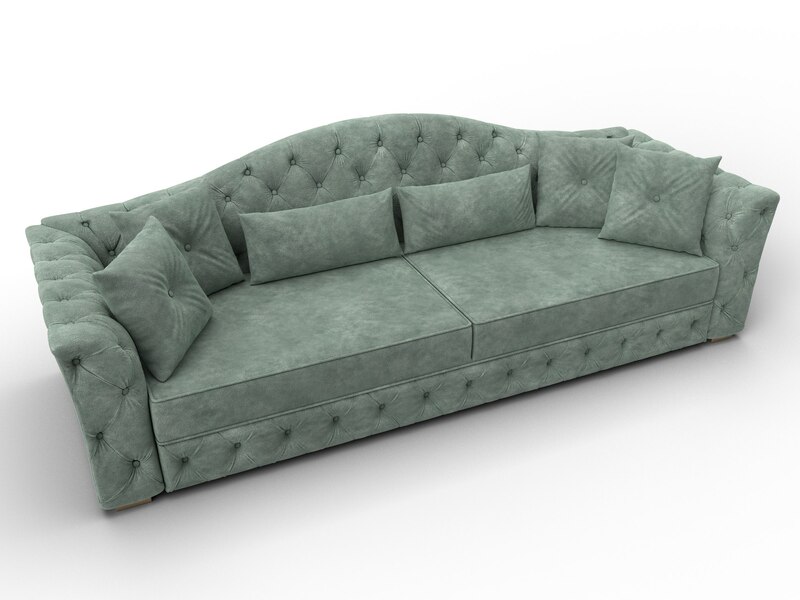 Диван прямой Артис, Велюр, BRUT 08 зеленый