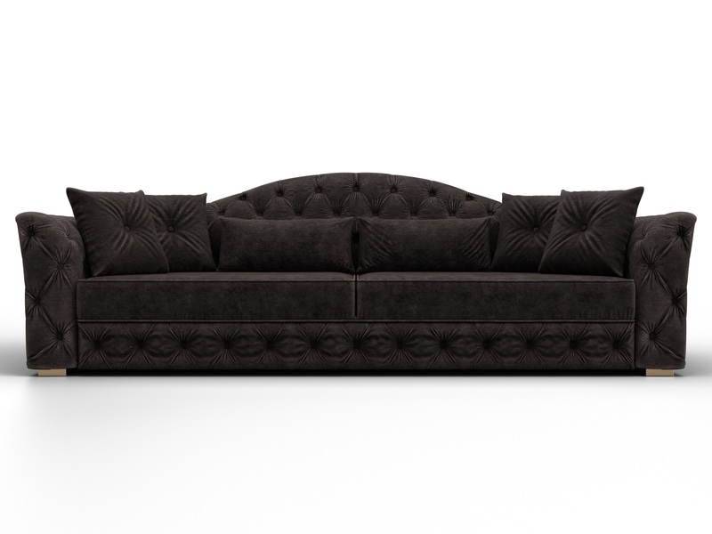 Диван прямой Артис, Велюр, BRUT 17 коричневый