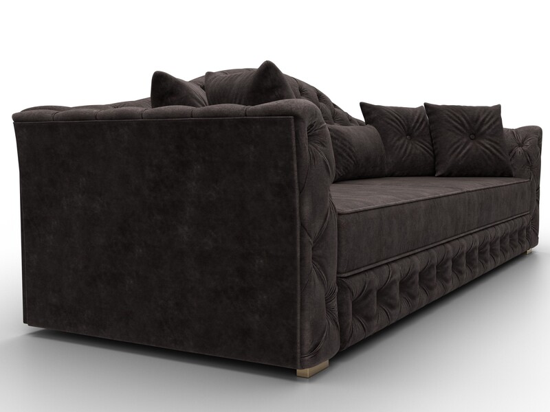 Диван прямой Артис, Велюр, BRUT 17 коричневый