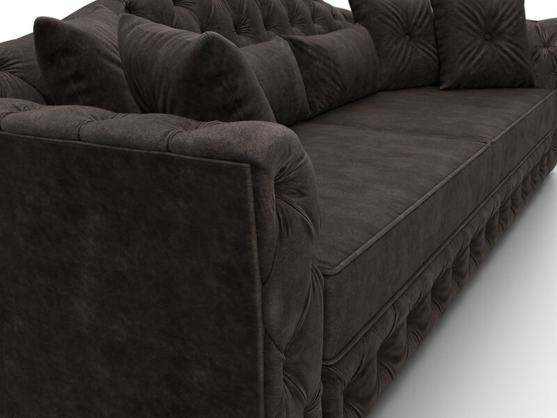 Диван прямой Артис, Велюр, BRUT 17 коричневый