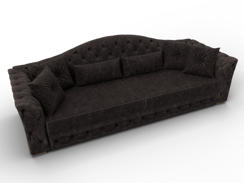 Диван прямой Артис, Велюр, BRUT 17 коричневый