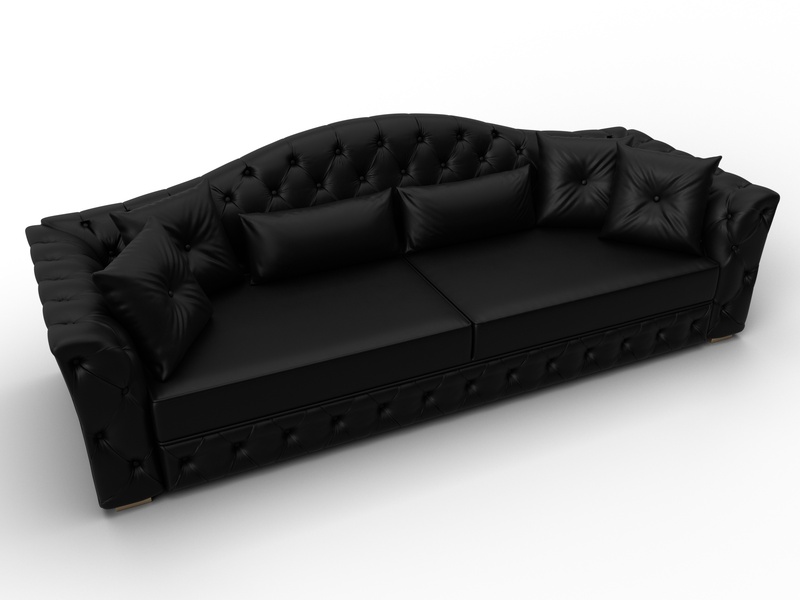 Диван прямой Артис, Экокожа, GRIFON 18 черный