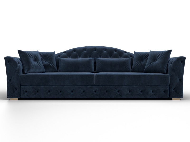 Диван прямой Артис, Велюр, TOWER 13 синий