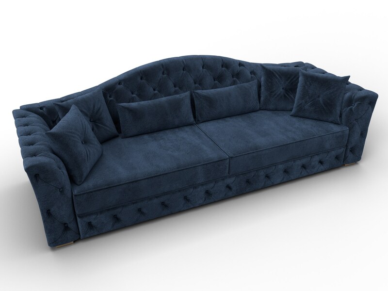 Диван прямой Артис, Велюр, TOWER 13 синий