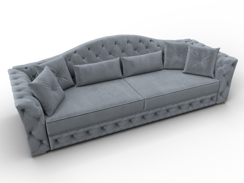 Диван прямой Артис, Велюр, TOWER 10 серый