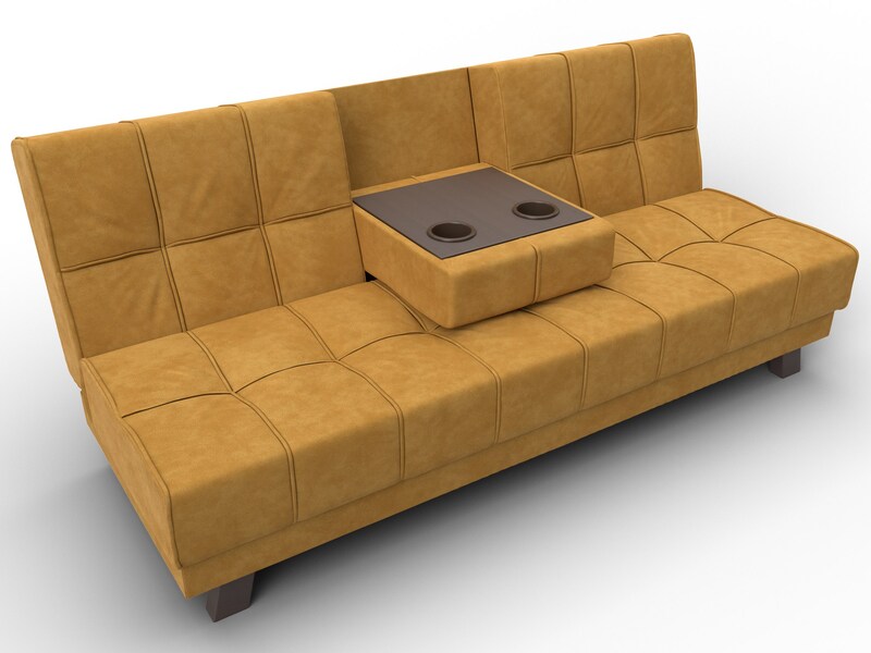 Диван прямой Винсент, Велюр, BRUT 10 желтый