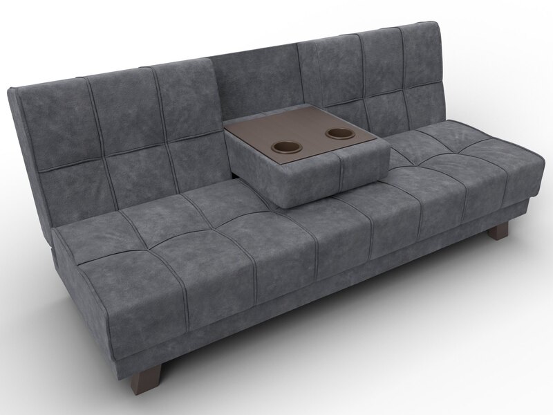 Диван прямой Винсент, Велюр, BRUT 16 темно-серый