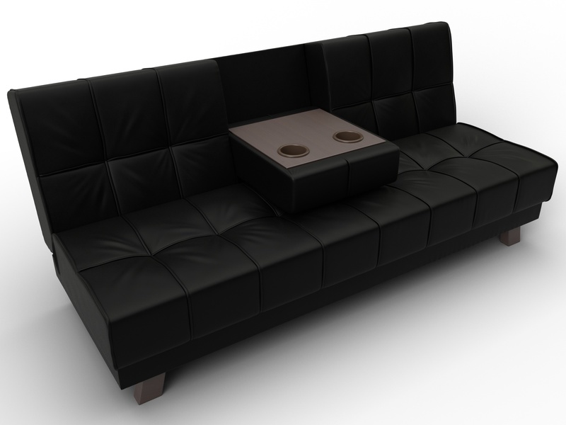 Диван прямой Винсент, Экокожа, GRIFON 18 черный