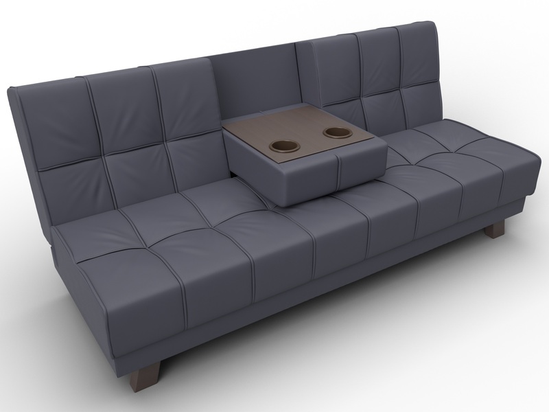 Диван прямой Винсент, Экокожа, GRIFON 15 серый