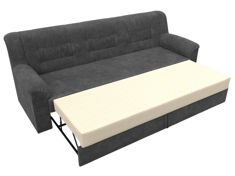 Диван прямой Карелия, Велюр, BRUT 16 темно-серый