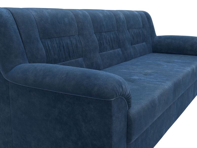 Диван прямой Карелия, Велюр, BRUT 11 синий