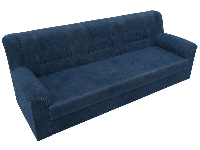 Диван прямой Карелия, Велюр, BRUT 11 синий