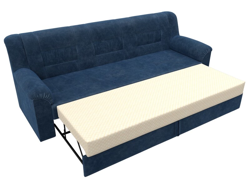 Диван прямой Карелия, Велюр, BRUT 11 синий