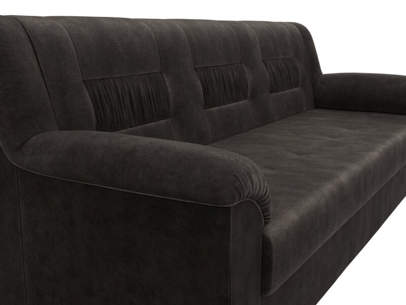 Диван прямой Карелия, Велюр, BRUT 17 коричневый