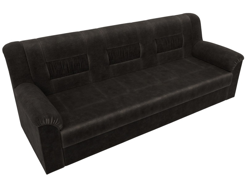 Диван прямой Карелия, Велюр, BRUT 17 коричневый