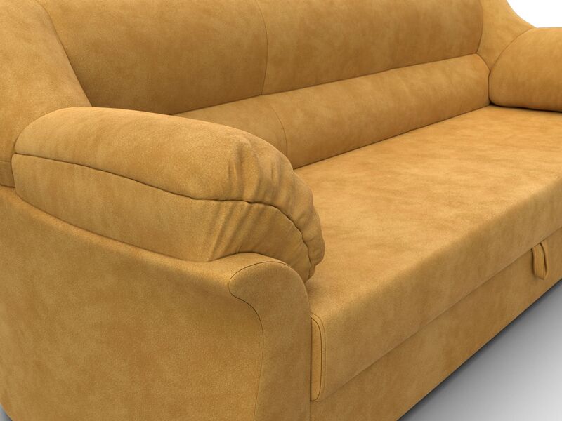 Диван прямой Карнелла, Велюр, BRUT 10 желтый