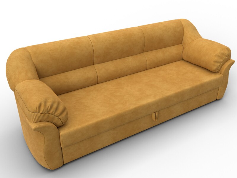 Диван прямой Карнелла, Велюр, BRUT 10 желтый