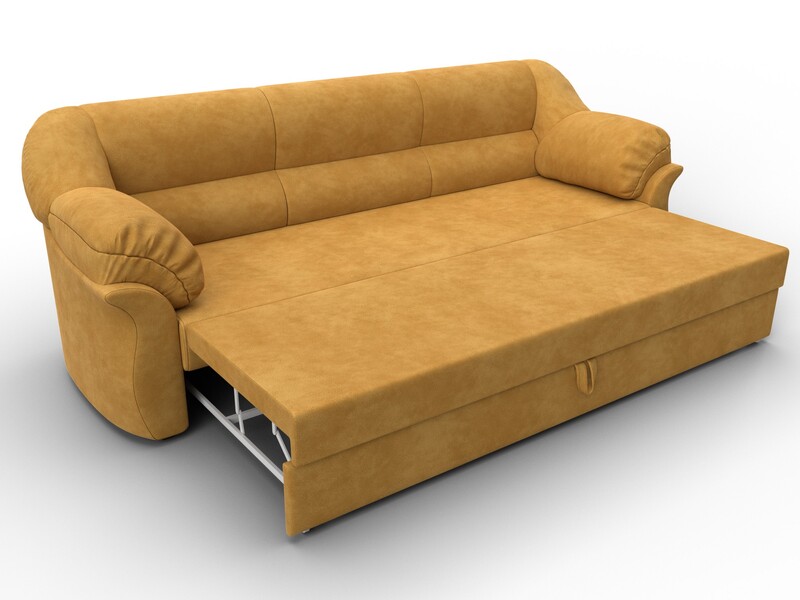 Диван прямой Карнелла, Велюр, BRUT 10 желтый