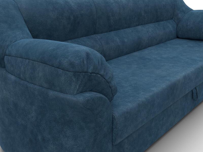 Диван прямой Карнелла, Велюр, BRUT 11 синий