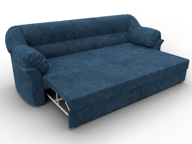 Диван прямой Карнелла, Велюр, BRUT 11 синий