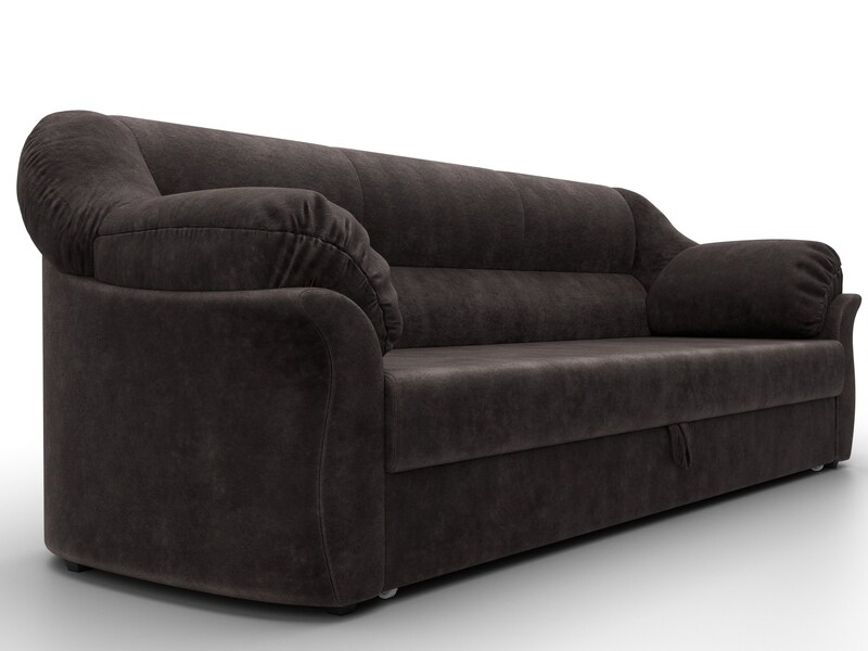 Диван прямой Карнелла, Велюр, BRUT 17 коричневый