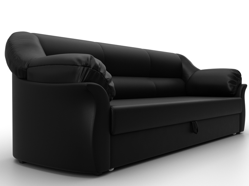 Диван прямой Карнелла, Экокожа, GRIFON 18 черный