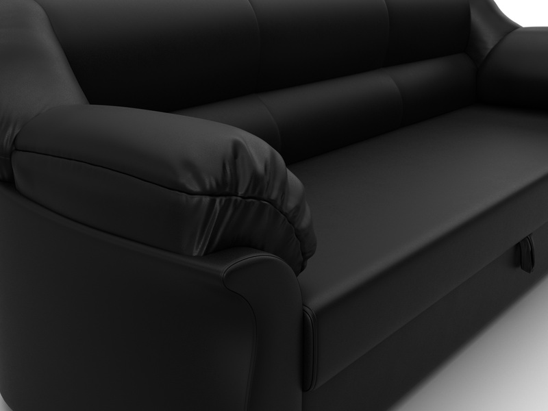 Диван прямой Карнелла, Экокожа, GRIFON 18 черный