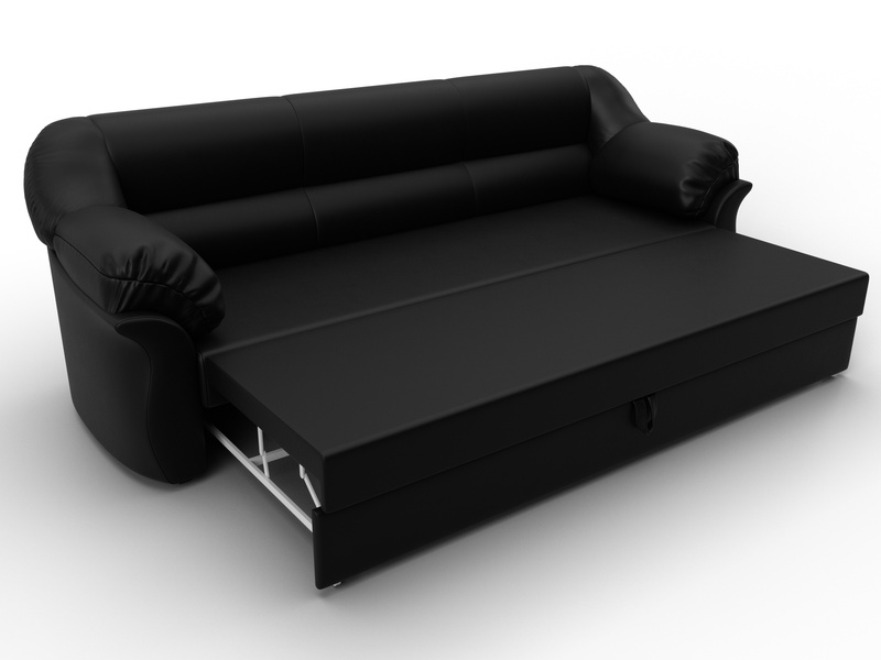 Диван прямой Карнелла, Экокожа, GRIFON 18 черный