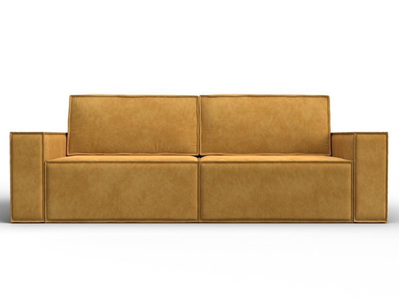 Диван прямой Куба, Велюр, BRUT 10 желтый