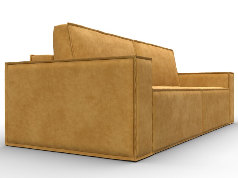 Диван прямой Куба, Велюр, BRUT 10 желтый