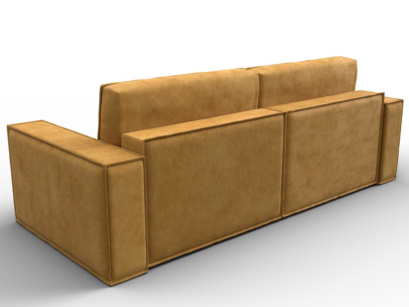 Диван прямой Куба, Велюр, BRUT 10 желтый