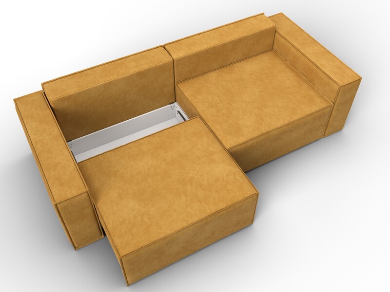 Диван прямой Куба, Велюр, BRUT 10 желтый