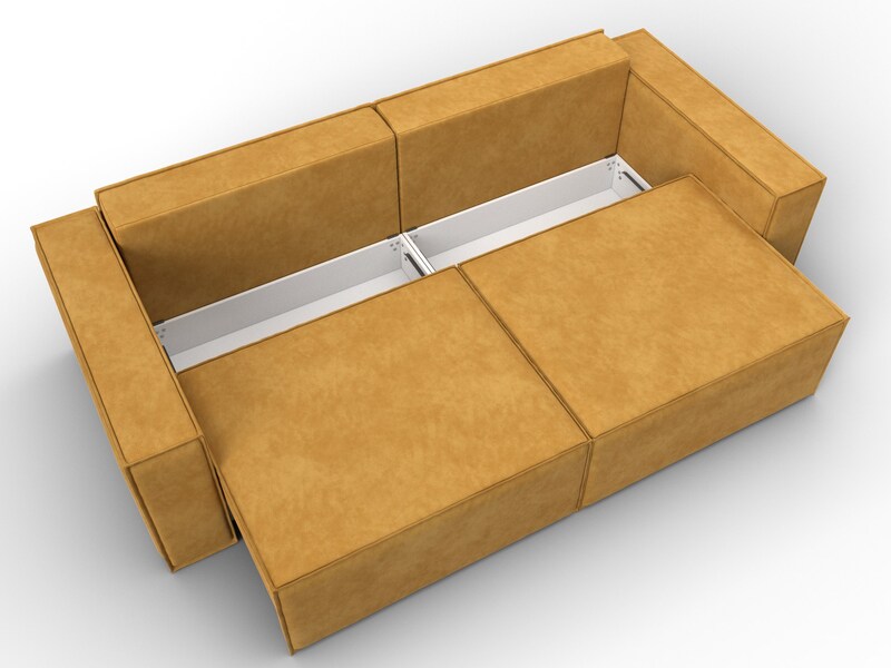 Диван прямой Куба, Велюр, BRUT 10 желтый